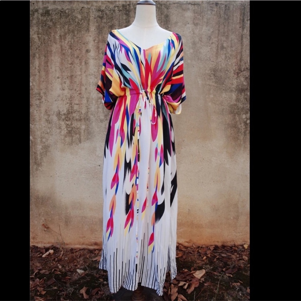 5 Star ๐ Fave! The Vibrant Dress /Kaftan ๐ฏ Rayon - Picture 2 of 6